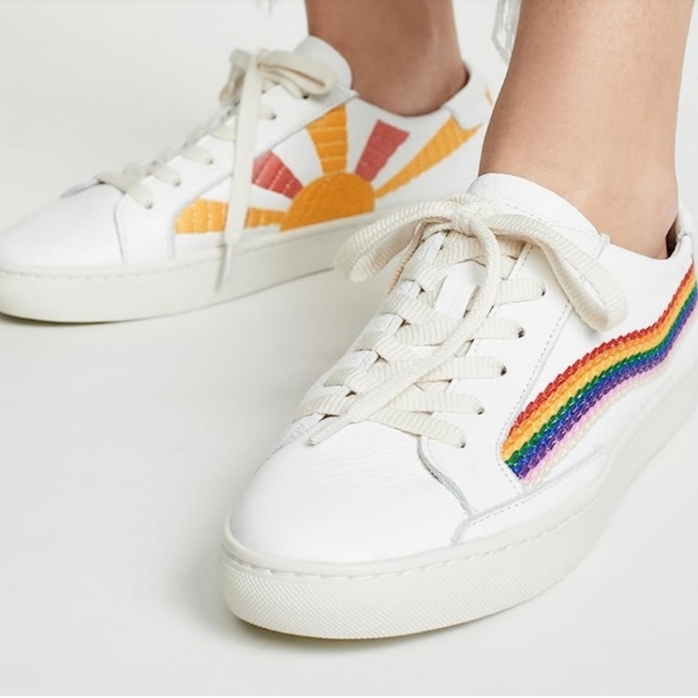 Soludos Rainbow Wave white sneakers size 7.5